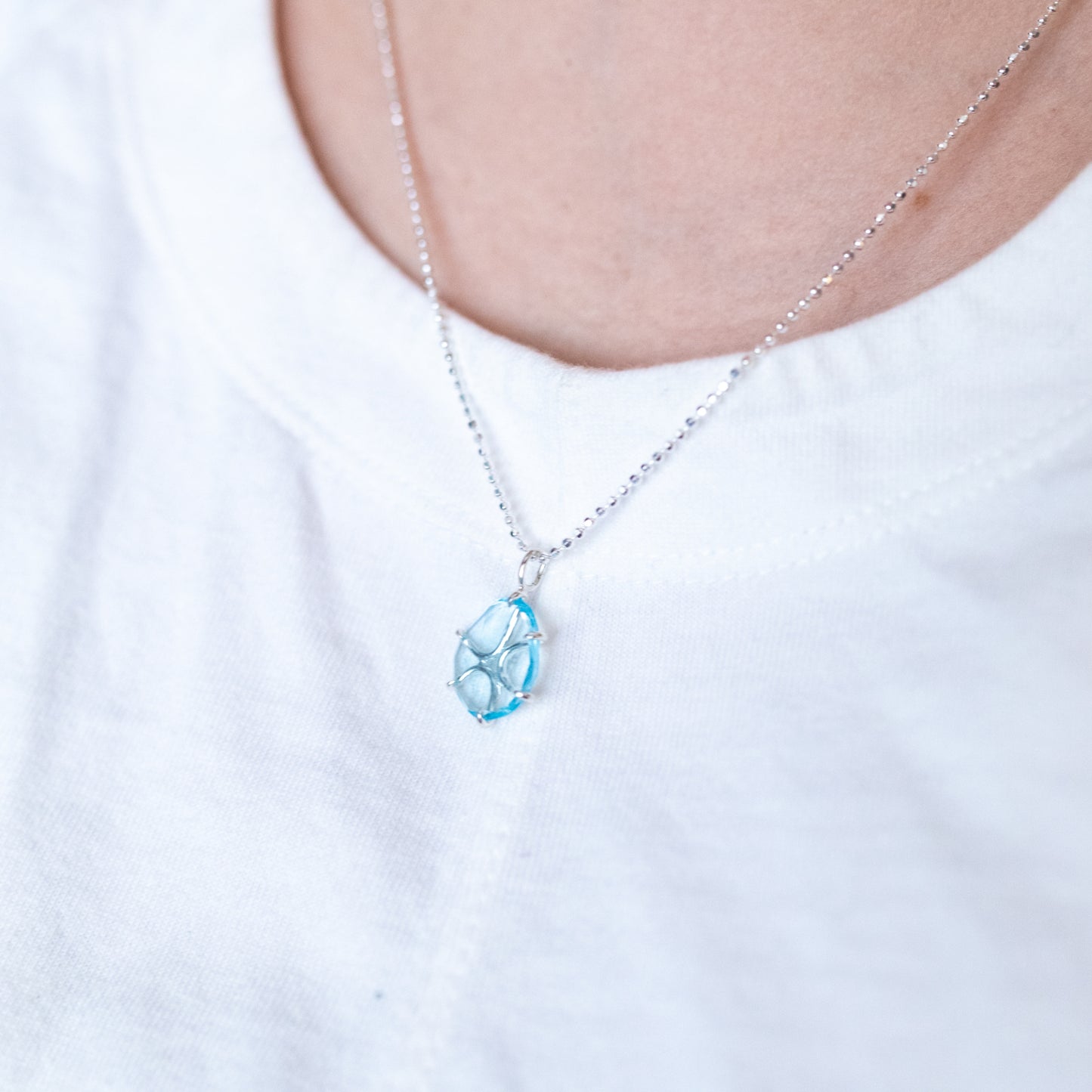 Blue Topaz Freeform Necklace