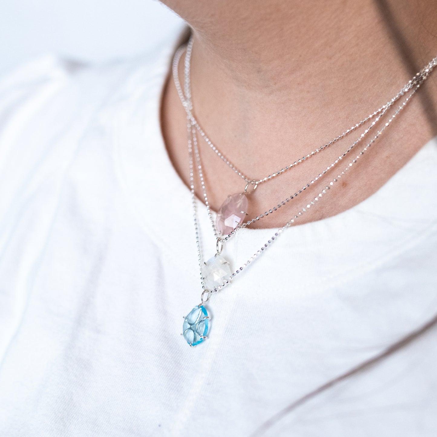 Blue Topaz Freeform Necklace