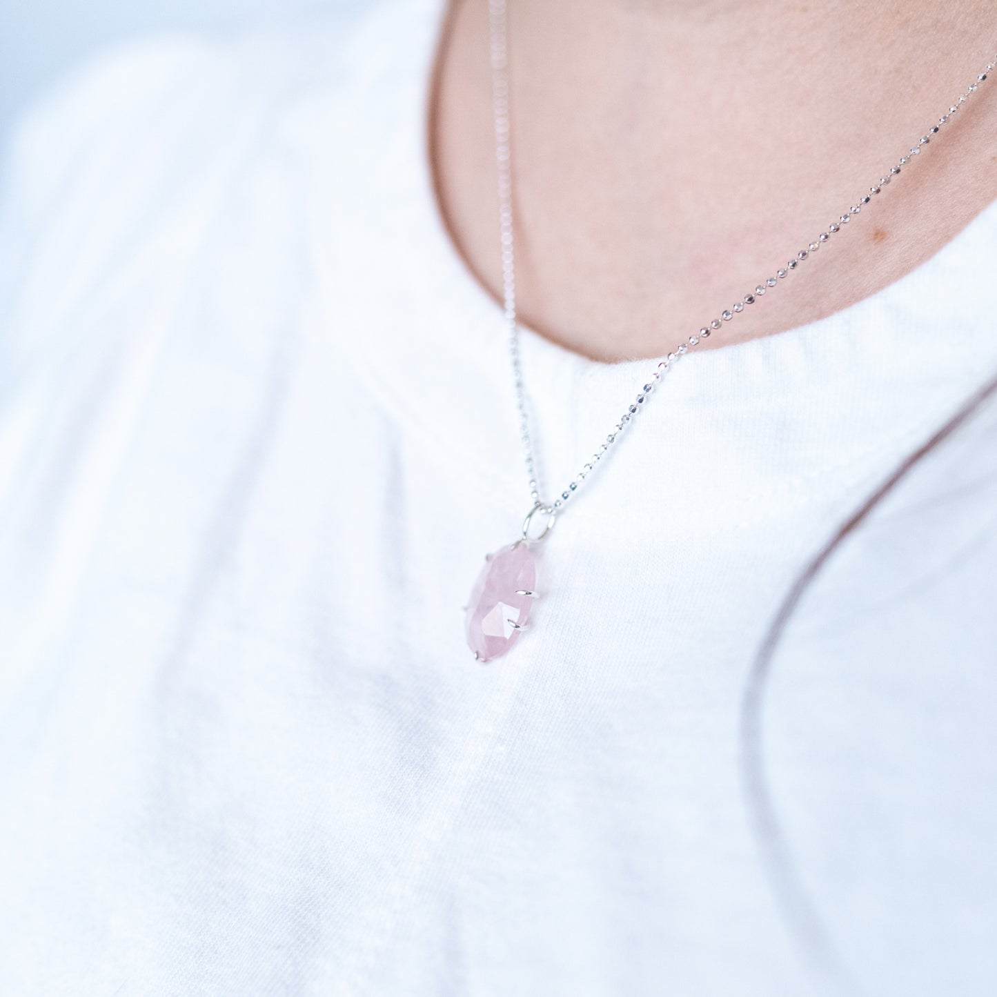 Rose Quartz Freeform Necklace