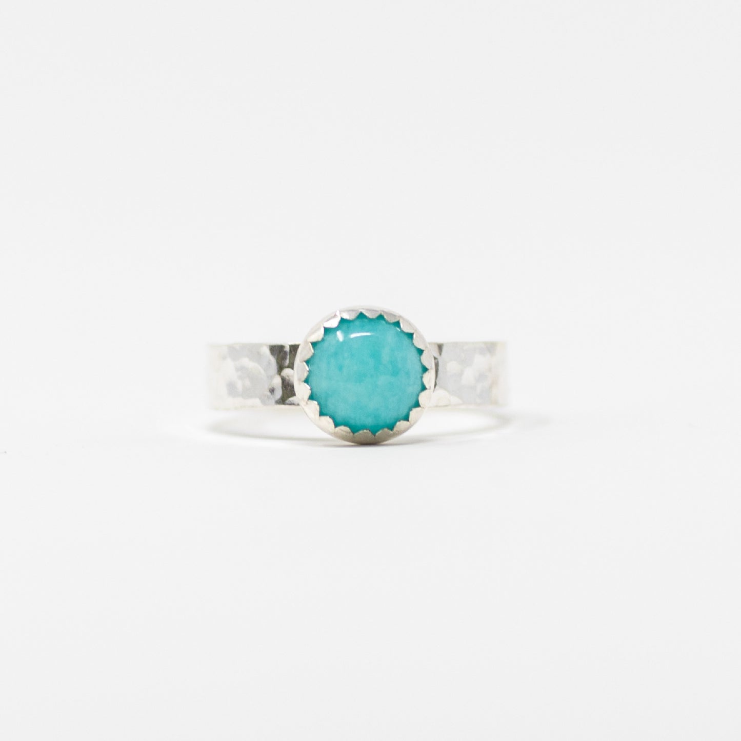 Amazonite Wide Hammered Band