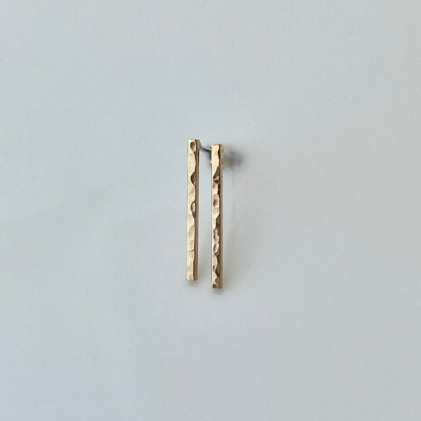 Gold-filled Hammered Line Stud Earrings